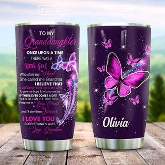 Butterfly Granddaughter Personalized Stainless Steel Tumbler 20Oz - Thegiftio UK