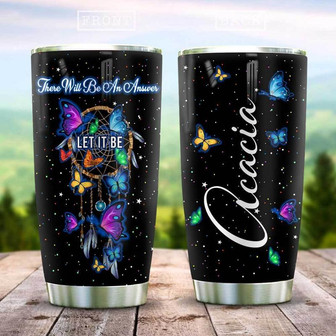 Butterfly Hippie Dream Catcher Personalized Stainless Steel Tumbler 20Oz - Thegiftio