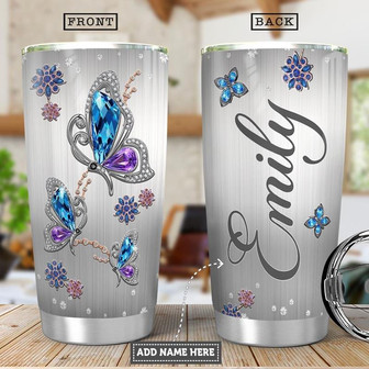 Butterfly Jewelry Style Personalized Stainless Steel Tumbler 20Oz - Thegiftio UK