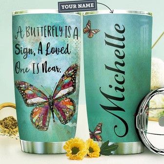 Butterfly Loved Personalized Stainless Steel Tumbler 20Oz - Thegiftio UK