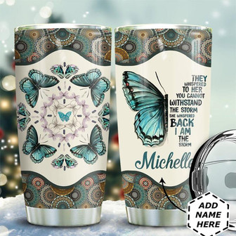 Butterfly Mandala Personalized Stainless Steel Tumbler 20Oz - Thegiftio UK