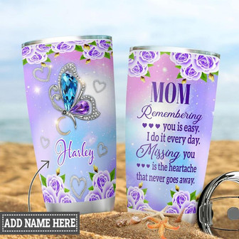 Butterfly Memorial Personalized Stainless Steel Tumbler 20Oz - Thegiftio UK