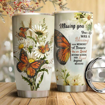 Butterfly Missingyou Stainless Steel Tumbler 20Oz - Thegiftio UK