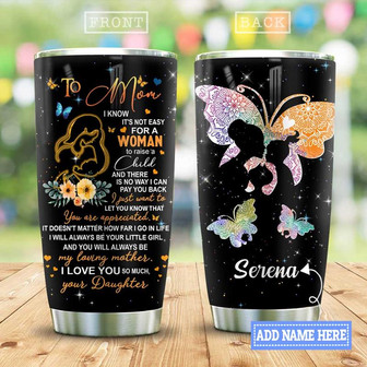 Butterfly Mom And Daughter Personalized Stainless Steel Tumbler 20Oz - Thegiftio UK