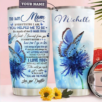 Butterfly Mom Personalized Stainless Steel Tumbler 20Oz - Thegiftio UK