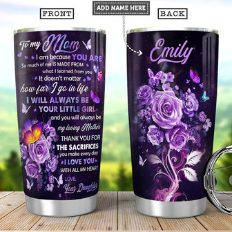 Butterfly To Mom Personalized Stainless Steel Tumbler 20Oz - Thegiftio UK
