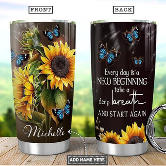 Butterfly New Beginning Personalized Stainless Steel Tumbler 20Oz - Thegiftio UK
