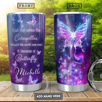 Butterfly Personalized Stainless Steel Tumbler 20Oz - Thegiftio UK