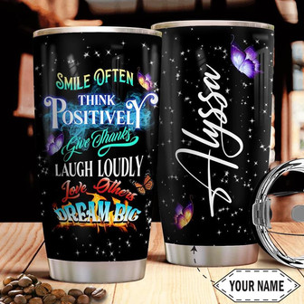 Butterfly Personalized Stainless Steel Tumbler 20Oz - Thegiftio UK