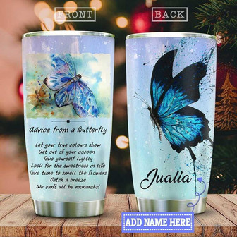 Butterfly Personalized Stainless Steel Tumbler 20Oz - Thegiftio UK