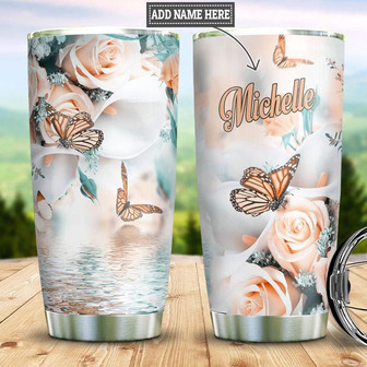 Butterfly Personalized Stainless Steel Tumbler 20Oz - Thegiftio UK