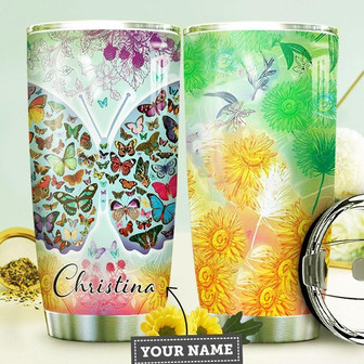 Butterfly Personalized Stainless Steel Tumbler 20Oz - Thegiftio UK