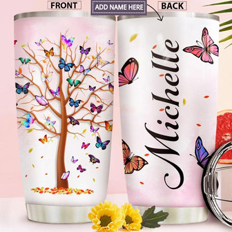 Butterfly Personalized Stainless Steel Tumbler 20Oz - Thegiftio UK