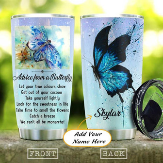 Butterfly Personalized Stainless Steel Tumbler 20Oz - Thegiftio UK