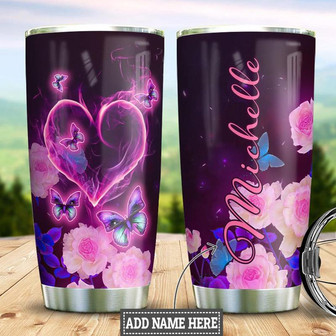Butterfly Personalized Stainless Steel Tumbler 20Oz - Thegiftio UK