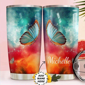 Butterfly Personalized Stainless Steel Tumbler 20Oz - Thegiftio UK