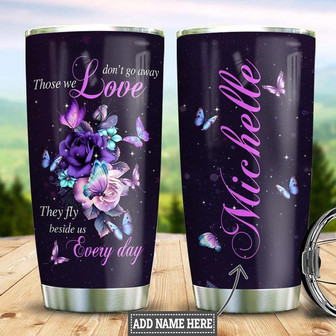 Butterfly Rose Personalized Stainless Steel Tumbler 20Oz - Thegiftio UK