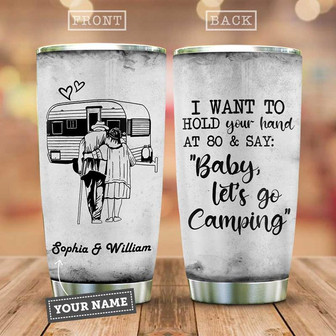Camping Couple Personalized Stainless Steel Tumbler 20Oz - Thegiftio