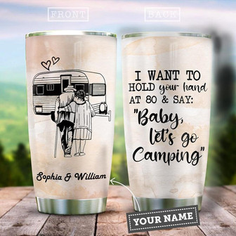 Camping Couple Personalized Stainless Steel Tumbler 20Oz - Thegiftio