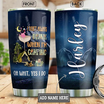 Camping Personalized Stainless Steel Tumbler 20Oz - Thegiftio