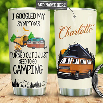 Camping Symptoms Personalized Stainless Steel Tumbler 20Oz - Thegiftio
