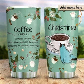 Cat Coffee Definition Personalized Stainless Steel Tumbler 20Oz - Thegiftio