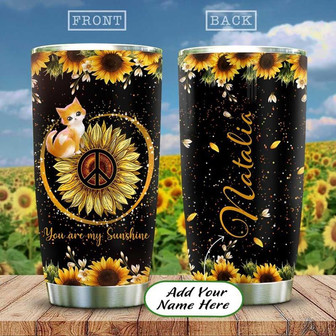 Cat Hippie Personalized Stainless Steel Tumbler 20Oz - Thegiftio