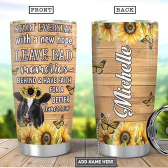 Cow Butterfly Personalized Stainless Steel Tumbler 20Oz - Thegiftio UK