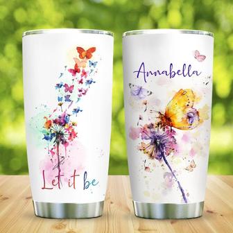 Dandelion Butterfly Personalized Stainless Steel Tumbler 20Oz - Thegiftio UK