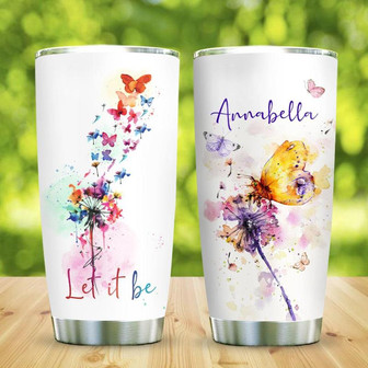 Dandelion Butterfly Personalized Stainless Steel Tumbler 20Oz - Thegiftio