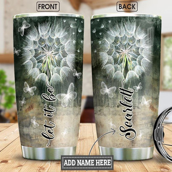 Dandelion Butterfly Personalized Stainless Steel Tumbler 20Oz - Thegiftio