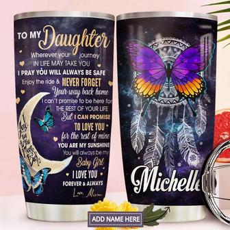 To Daughter Butterfly Personalized Stainless Steel Tumbler 20Oz - Thegiftio UK
