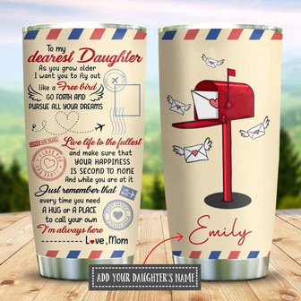 To My Daughter Envelope Personalized Stainless Steel Tumbler 20Oz - Thegiftio UK