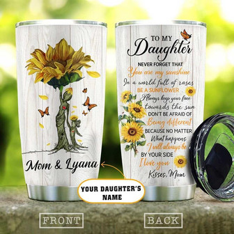 To My Daughter Kisses Mom Personalized Stainless Steel Tumbler 20Oz - Thegiftio UK