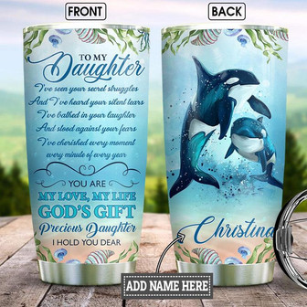To My Daughter Personalized Stainless Steel Tumbler 20Oz - Thegiftio UK