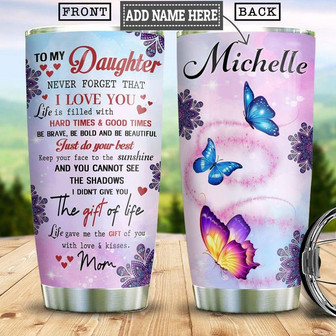 To My Daughter Personalized Stainless Steel Tumbler 20Oz - Thegiftio UK