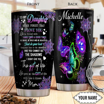 To My Daughter Personalized Stainless Steel Tumbler 20Oz - Thegiftio UK