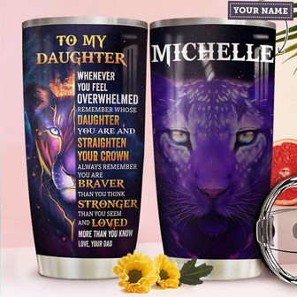 To My Daughter Personalized Stainless Steel Tumbler 20Oz - Thegiftio UK