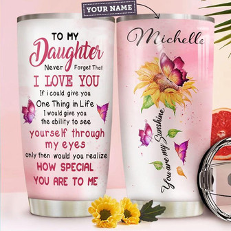 To Daughter Personalized Stainless Steel Tumbler 20Oz - Thegiftio UK