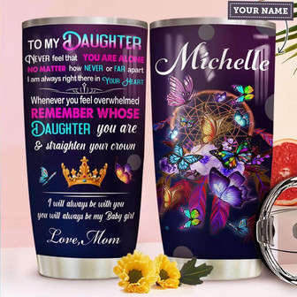 To My Daughter Personalized Stainless Steel Tumbler 20Oz - Thegiftio UK