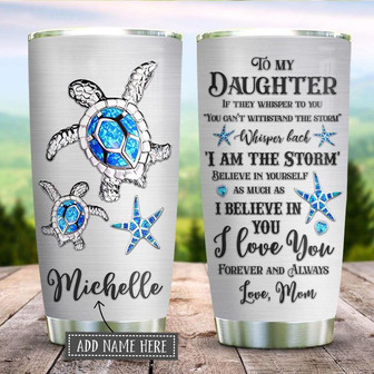 To My Daughter Sea Turtle Jewelry Personalized Stainless Steel Tumbler 20Oz - Thegiftio UK