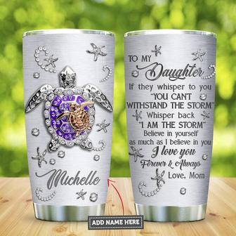 To My Daughter Sea Turtle Jewelry Style Purple Personalized Stainless Steel Tumbler 20Oz - Thegiftio UK