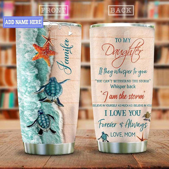 To My Daughter Turtle Personalized Stainless Steel Tumbler 20Oz - Thegiftio UK