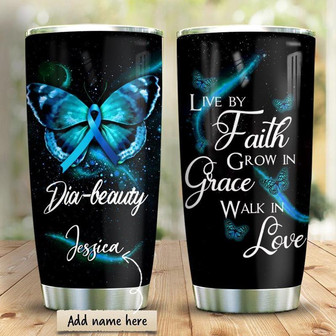 Diabetes Butterfly Personalized Stainless Steel Tumbler 20Oz - Thegiftio UK