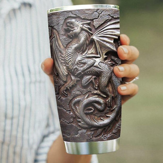 Dragon Stainless Steel Tumbler, Dragon Lovers Stainless Steel Tumbler 20Oz - Thegiftio UK
