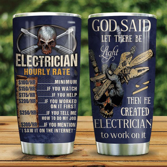 Electrician Hourly Rate Stainless Steel Tumbler , Electrician Stainless Steel Tumbler 20Oz - Thegiftio UK