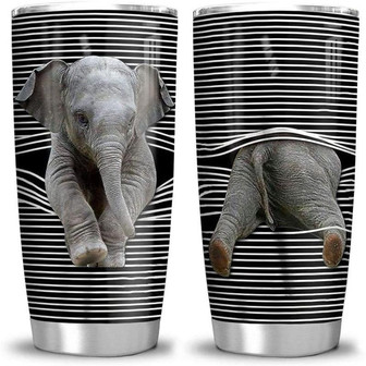 Elephant Cute Stainless Steel Tumbler, Elephant Lovers Stainless Steel Tumbler 20Oz - Thegiftio UK