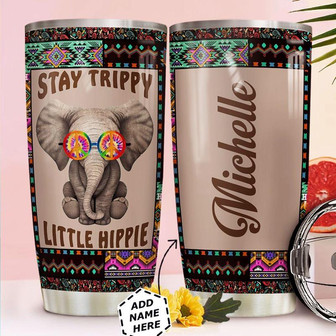 Elephant Hippie Personalized Stainless Steel Tumbler 20Oz - Thegiftio UK