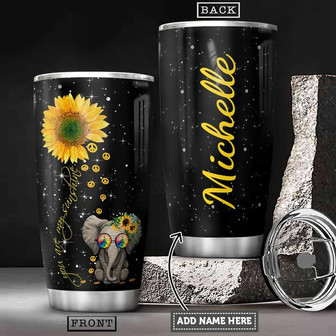 Elephant Hippie Personalized Stainless Steel Tumbler 20Oz - Thegiftio UK