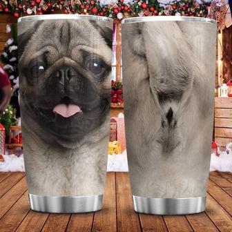 Funny Face Pug Stainless Steel Tumbler, Pug Dog Lovers Stainless Steel Tumbler 20Oz - Thegiftio UK